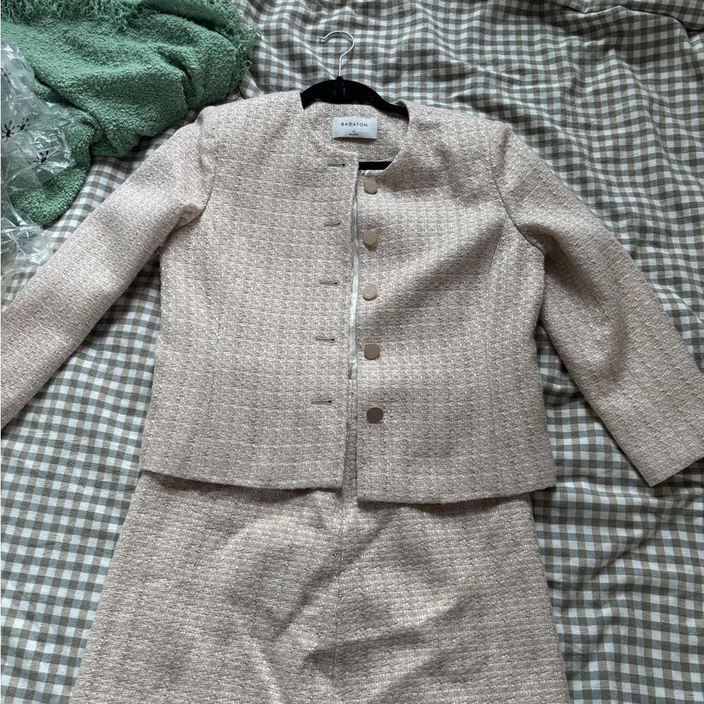 Babaton Cream Skirt and Blazer Set